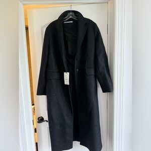 Black zara coat size XL USA